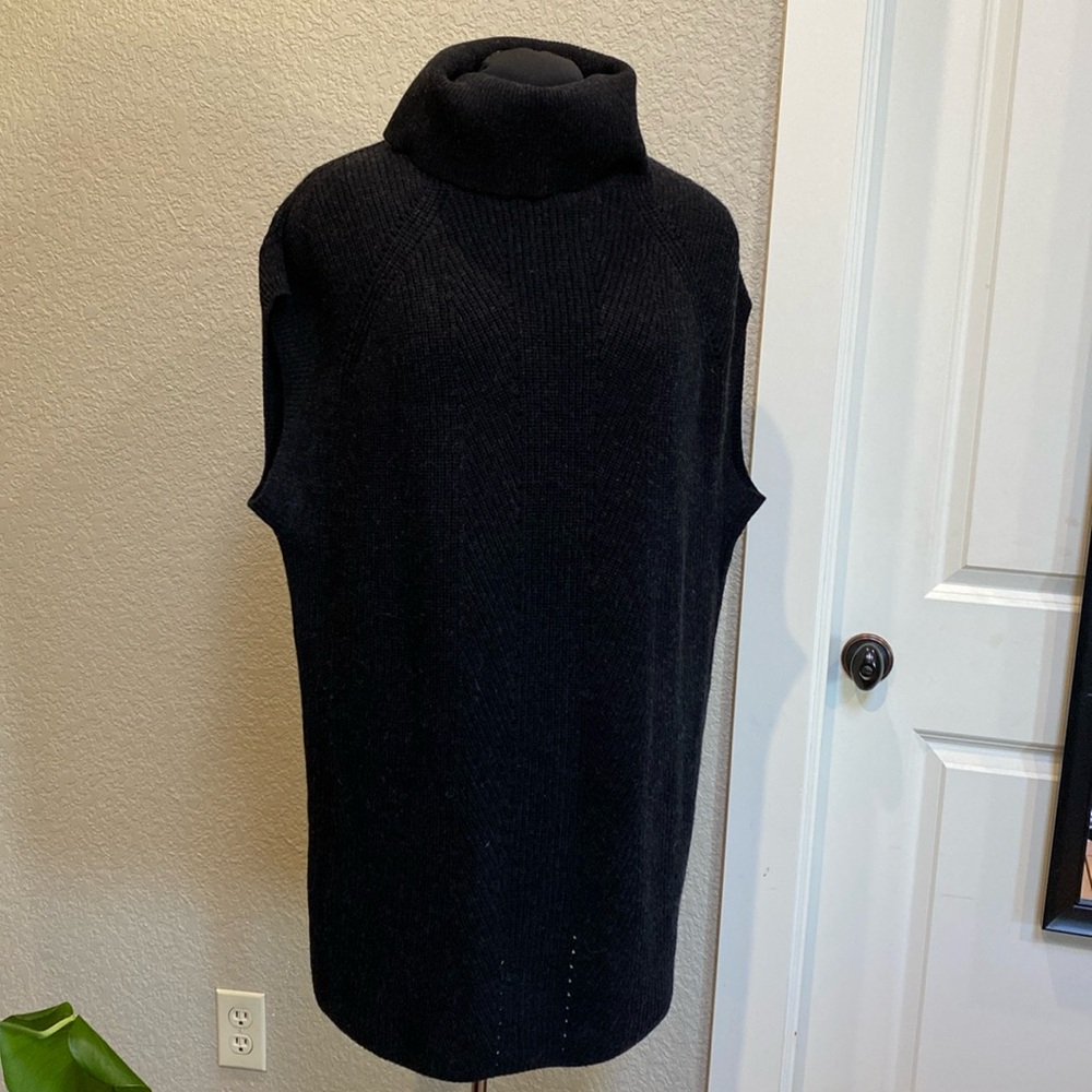 VINCE dark grey EUC cashmere/wool tunic sweater | sz L